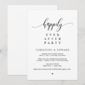 Invitation Fuite de mariage, fête pour toujours heureuse (Devant / Derrière)