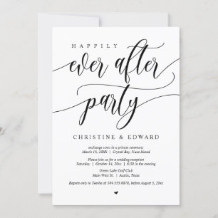 Invitation Fuite de mariage, fête pour toujours heureux