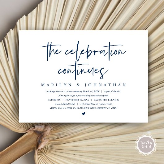 Invitation Fuite de mariage, la célébration moderne continue