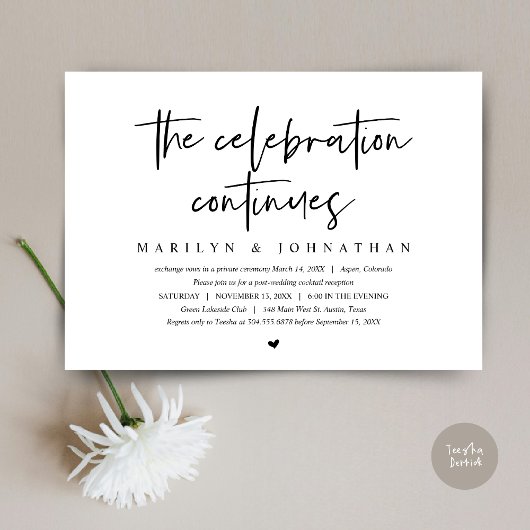 Invitation Fuite de mariage, la célébration moderne continue