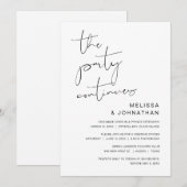 Invitation Fuite de mariage, la fête continue (Devant / Derrière)