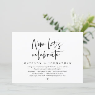 Invitation Fuite de mariage, maintenant célébrons