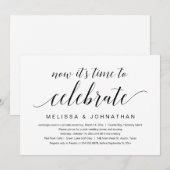 Invitation Fuite de mariage, Maintenant, c'est l'heure de cél (Devant / Derrière)