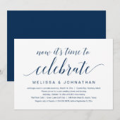 Invitation Fuite de mariage, Maintenant, c'est temps de céléb (Devant / Derrière)