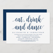 Invitation Fuite de mariage, manger, boire et danser invitati (Devant / Derrière)