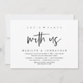 Invitation Fuite de mariage, Moderne, Faisons la fête avec no (Devant)