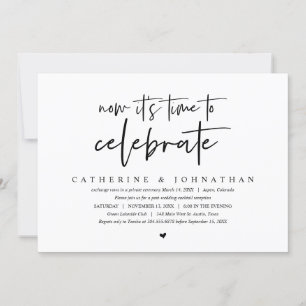Invitation Fuite de mariage, Moderne Minimaliste, Célébrer