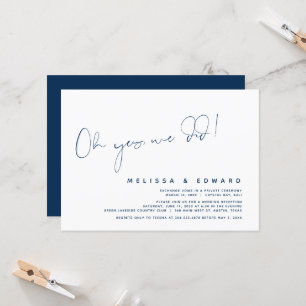 Invitation Fuite de mariage, Oh oui, nous l'avons fait, Bleu