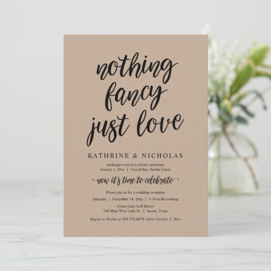 Invitation Fuite de mariage, Rien de fantaisiste, Juste de l' (Debout devant)