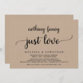 Invitation Fuite de mariage, Rien de fantaisiste juste de l'a (Devant / Derrière)