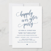 Invitation Fuite de mariage, simple et classe bleu marine, (Devant)