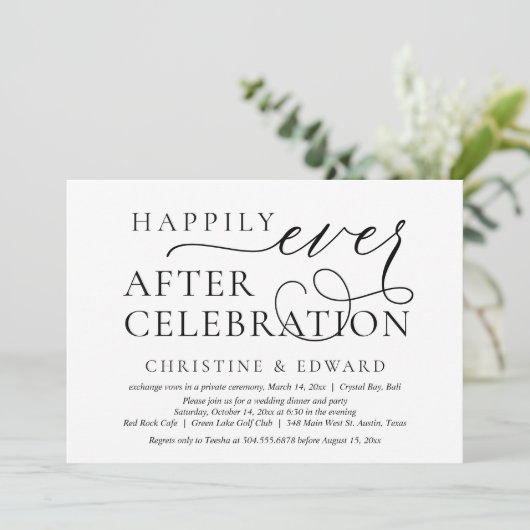 Invitation Fuite de noces, célébration de bonheur éternel (Debout devant)