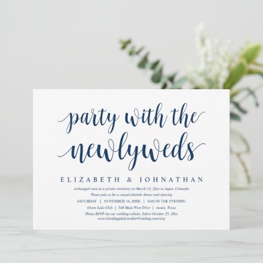 Invitation Fuite de noces, célébration de bonheur éternel (Debout devant)