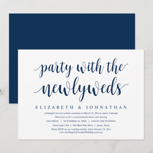 Invitation Fuite de noces, célébration de bonheur éternel (Devant / Derrière)