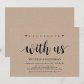 Invitation Fuite de noces, célébrez avec nous Invités (Devant / Derrière)