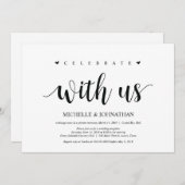 Invitation Fuite de noces, célébrez avec nous Invités (Devant / Derrière)