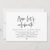 Invitation Fuite de noces, Célébrons maintenant (Devant)