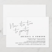 Invitation Fuite de noces, C'est l'heure de faire la fête (Devant / Derrière)