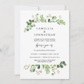 Invitation Fuite de noces, conceptions de jardin de verdure (Devant)