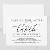 Invitation Fuite de noces, déjeuner pour toujours heureux (Devant / Derrière)