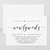 Invitation Fuite de noces, dîner avec les jeunes mariés (Devant / Derrière)