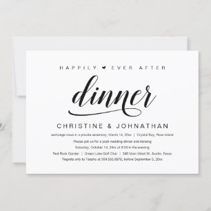 Invitation Fuite de noces, dîner de conte de fées