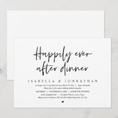 Invitation Fuite de noces, dîner pour toujours heureux (Devant / Derrière)