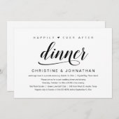 Invitation Fuite de noces, dîner pour toujours heureux (Devant / Derrière)