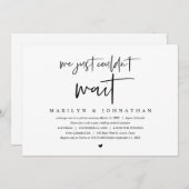 Invitation Fuite de noces, minimaliste moderne  (Devant / Derrière)