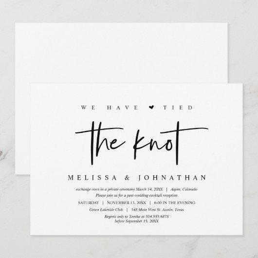Invitation Fuite de noces, Nous avons franchi le pas (Devant / Derrière)