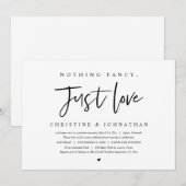 Invitation Fuite de noces, Rien de fantaisie, Juste l'amour i (Devant / Derrière)