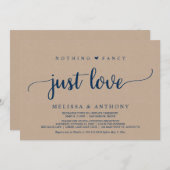 Invitation Fuite de noces, Rien de fantaisiste juste de l'amo (Devant / Derrière)