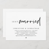 Invitation Fuite de noces, Tout juste mariés (Devant / Derrière)