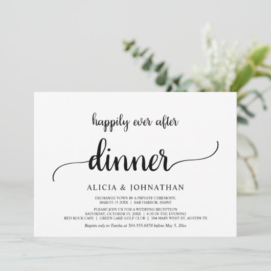 Invitation Fuite, dîner Happily Ever After, Rustique (Debout devant)