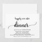 Invitation Fuite, dîner pour toujours heureux, Rustique (Devant / Derrière)