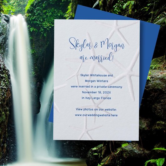 Invitation Fuite en Amour Annonce de Mariage Étoiles de Mer s