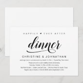 Invitation Fuite en Amour pour le Mariage, Dîner pour un Bonh (Devant / Derrière)