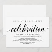 Invitation Fuite en Amour pour un Mariage, Écriture Noire Élé (Devant / Derrière)