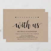 Invitation Fuite en amoureux, célébrez avec nous Invites (Devant / Derrière)