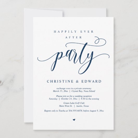 Invitation Fuite en amoureux, fête de rêve pour toujours (Devant)