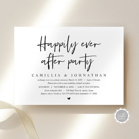Invitation Fuite en amoureux, fête pour toujours heureux