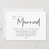 Invitation Fuite en amoureux, Nous venons de nous marier (Devant)