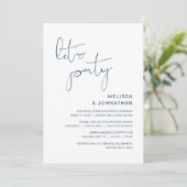 Invitation Fuite en amoureux pour mariage. Fêtons, élégant Bl (Debout devant)