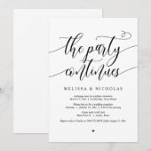 Invitation Fuite en amoureux pour un mariage, La fête continu (Devant / Derrière)