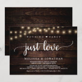 Invitation Fuite en Amoureux, Rien de Fantaisie Juste une Inv (Devant / Derrière)