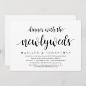 Invitation Fuite en Égaux, dîner avec les jeunes mariés Invit (Devant / Derrière)