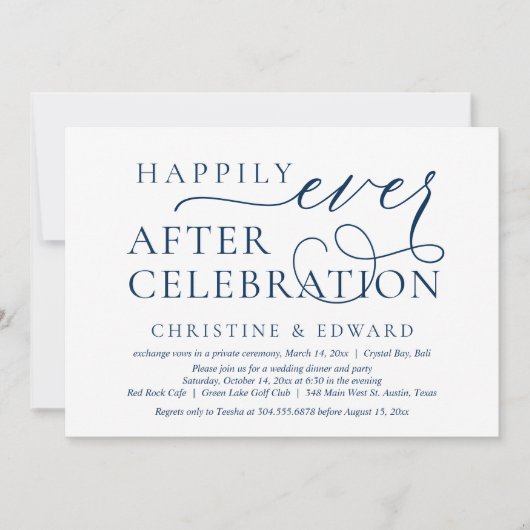 Invitation Fuite en mariage, célébration de bonheur éternel  (Devant)