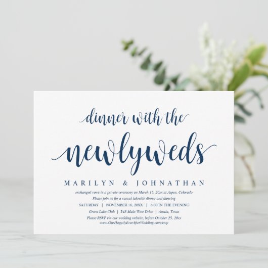 Invitation Fuite en mariage, dîner avec les jeunes mariés (Debout devant)