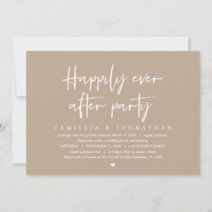 Invitation Fuite en mariage, fête pour toujours heureuse