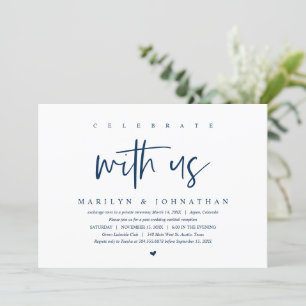 Invitation Fuite en mariage, Moderne, Célébrez avec nous la f